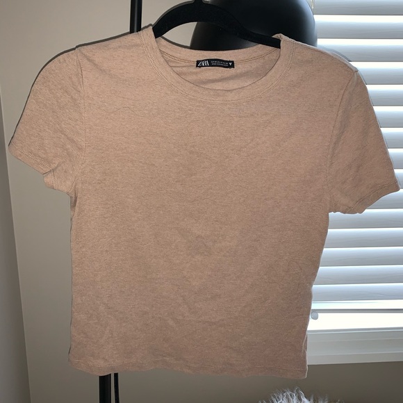 ZARA soft feel Tan T-shirt - Picture 1 of 3